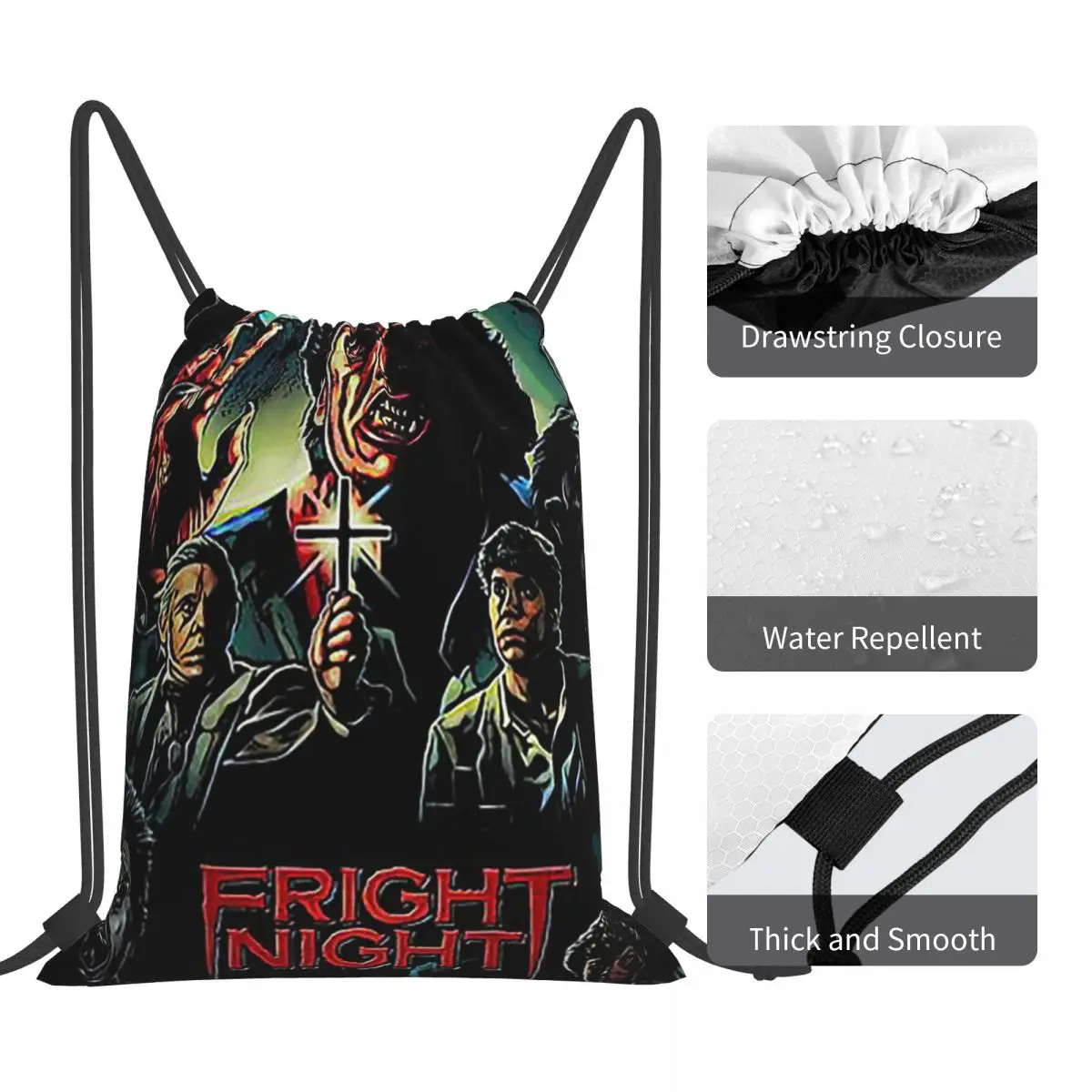 Fright Night Backpacks Fashion Portable Drawstring Bags Sports Bag Book Bags For Travel School