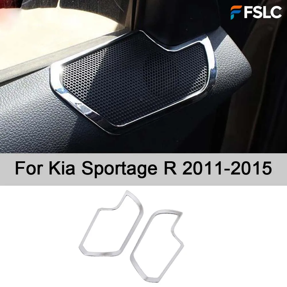 

For Kia Sportage R 2011-2015, Stainless Steel Front Inner Door Speaker Cover Trim, Car Interior Accessories