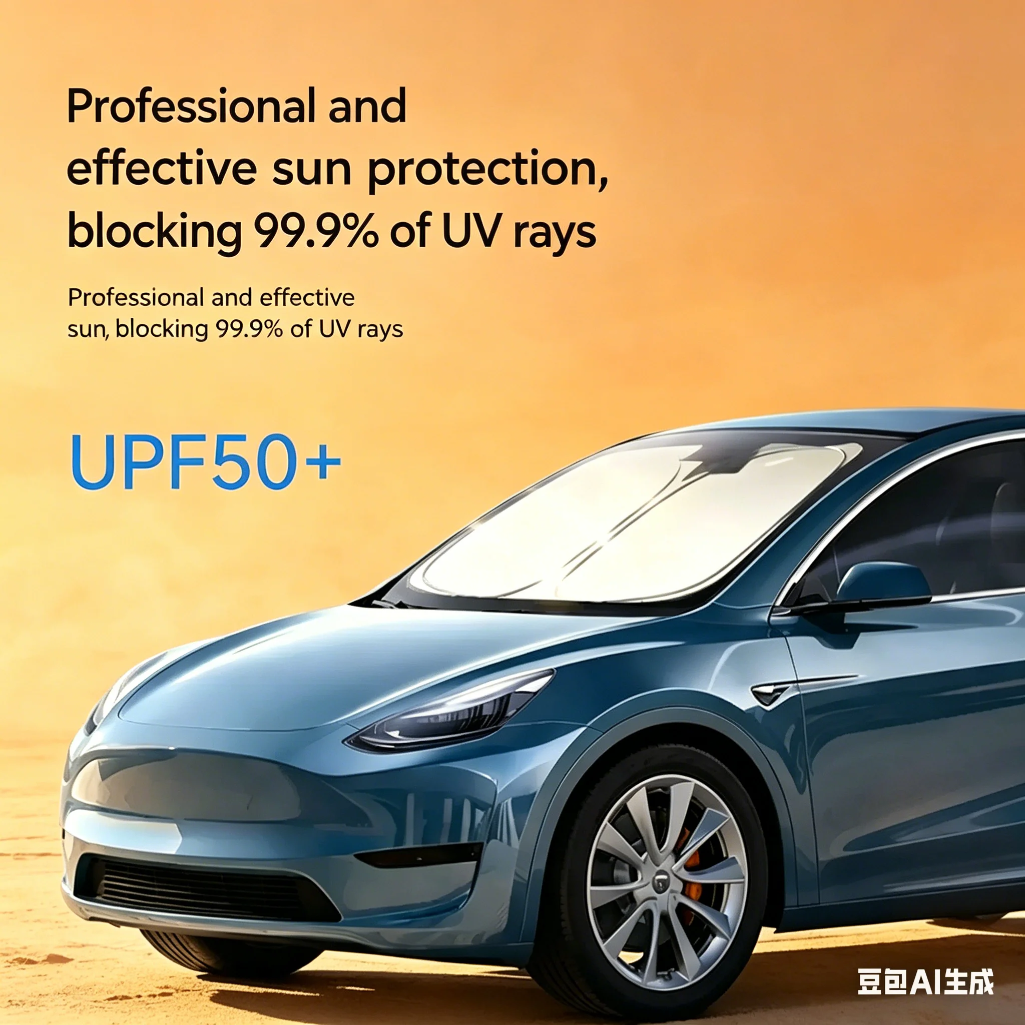 Silver Titanium Car Windshield Sunshade, Foldable UV Heat Insulation Cover, Summer Auto Front Window Anti-Sun Exposure Protector