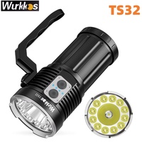 Wurkkos TS32 USB-C Rechargeable LED Flashlight 12000lm Dual Switch Torches IP68 Waterproof Power Bank with 3*21700 Battery