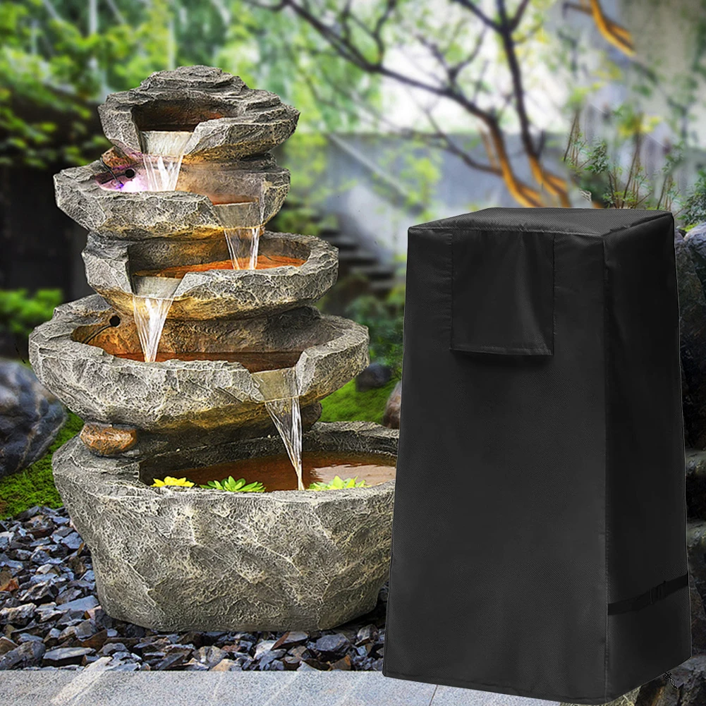 Weatherproof Fountain Cover Designed for Cascading Bowls Features Air Vent for Optimal Airflow and Moisture Control