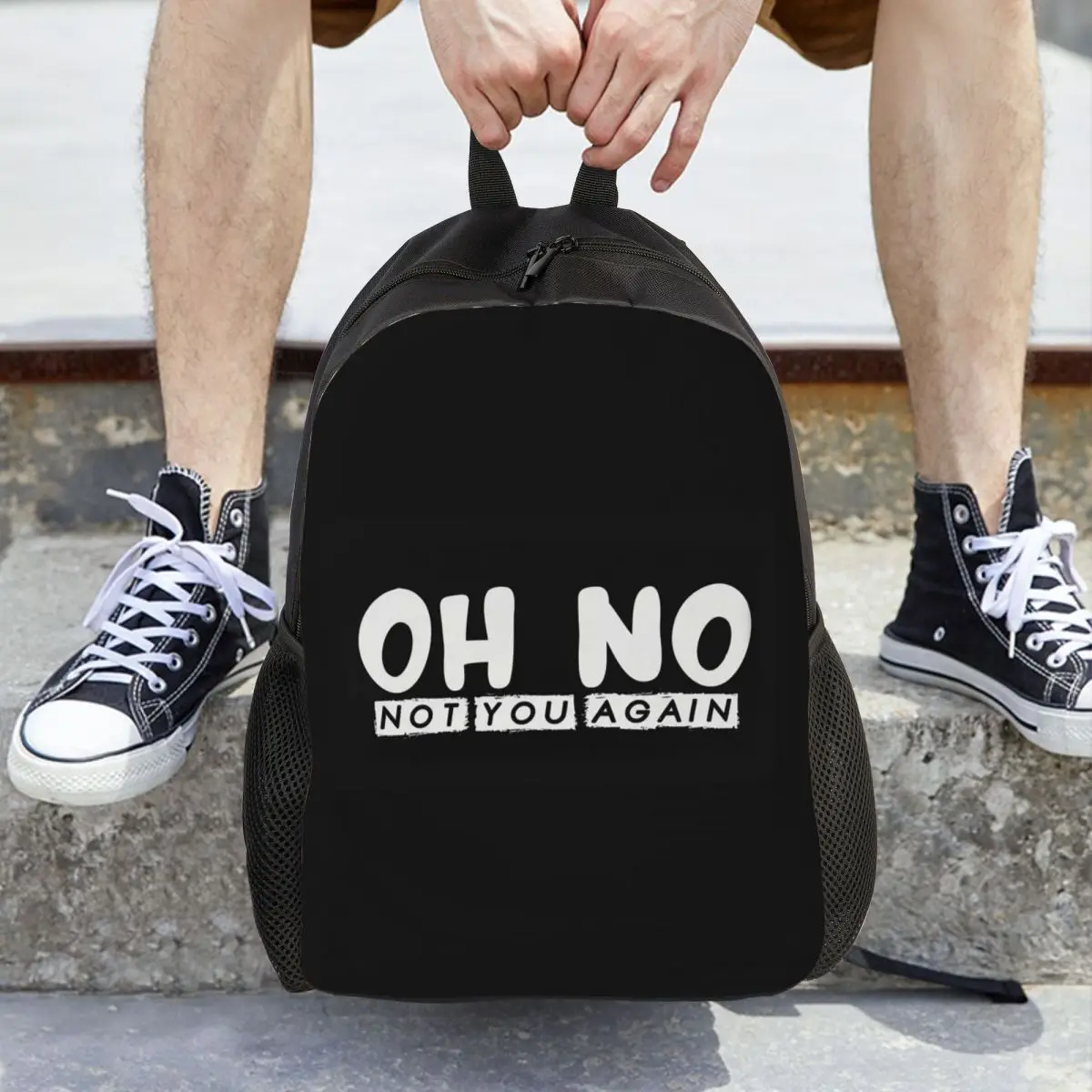 حقيبة ظهر Oh No Not You Again ذات سعة كبيرة للأطفال، حقيبة كتب مدرسية، حقائب كتف للرجال والنساء