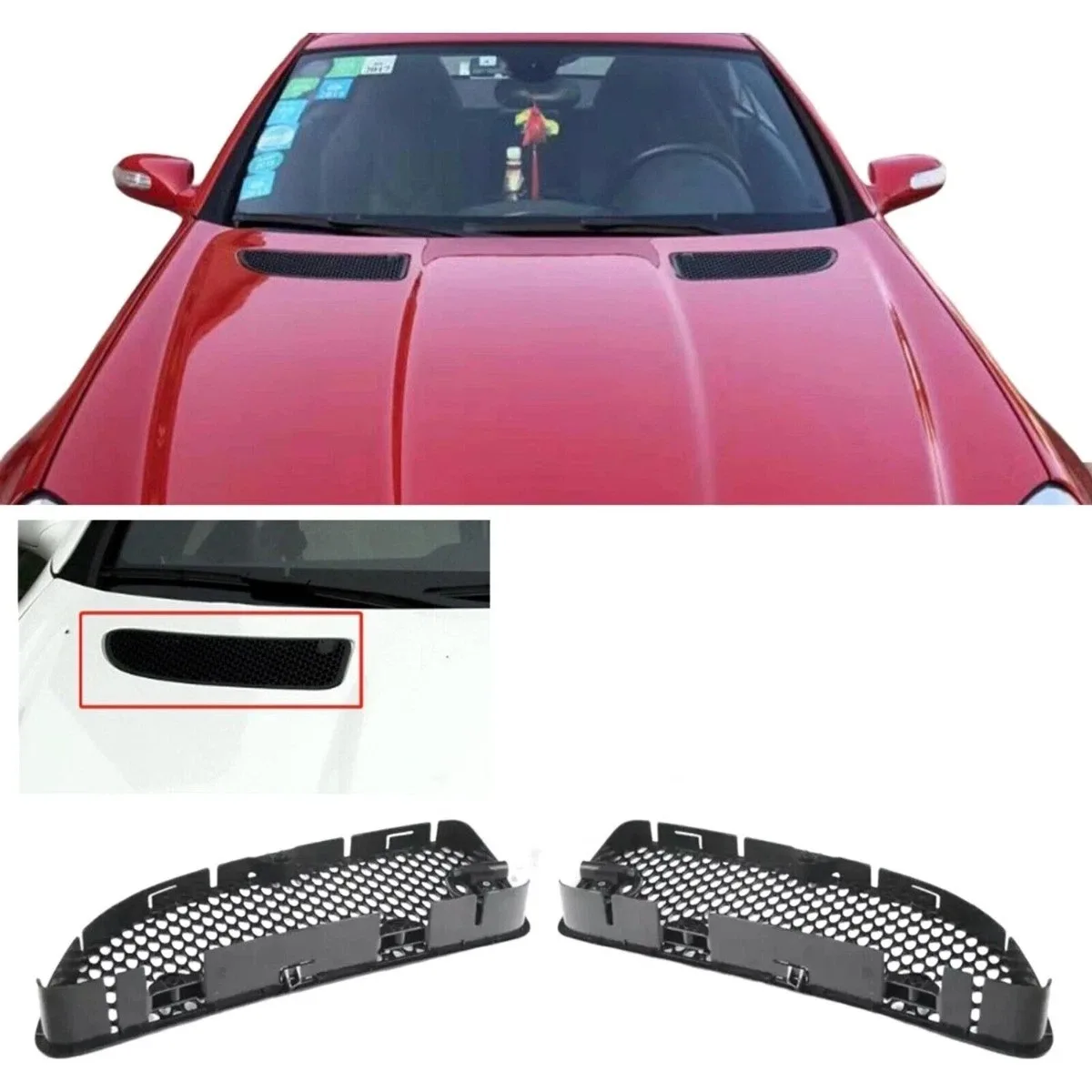 1Pair Front Hood Vent Grille Cover For Mercedes Benz R171 SLK280 SLK350 2005-2011 1718800385 1718800485 1718800285 1718800585