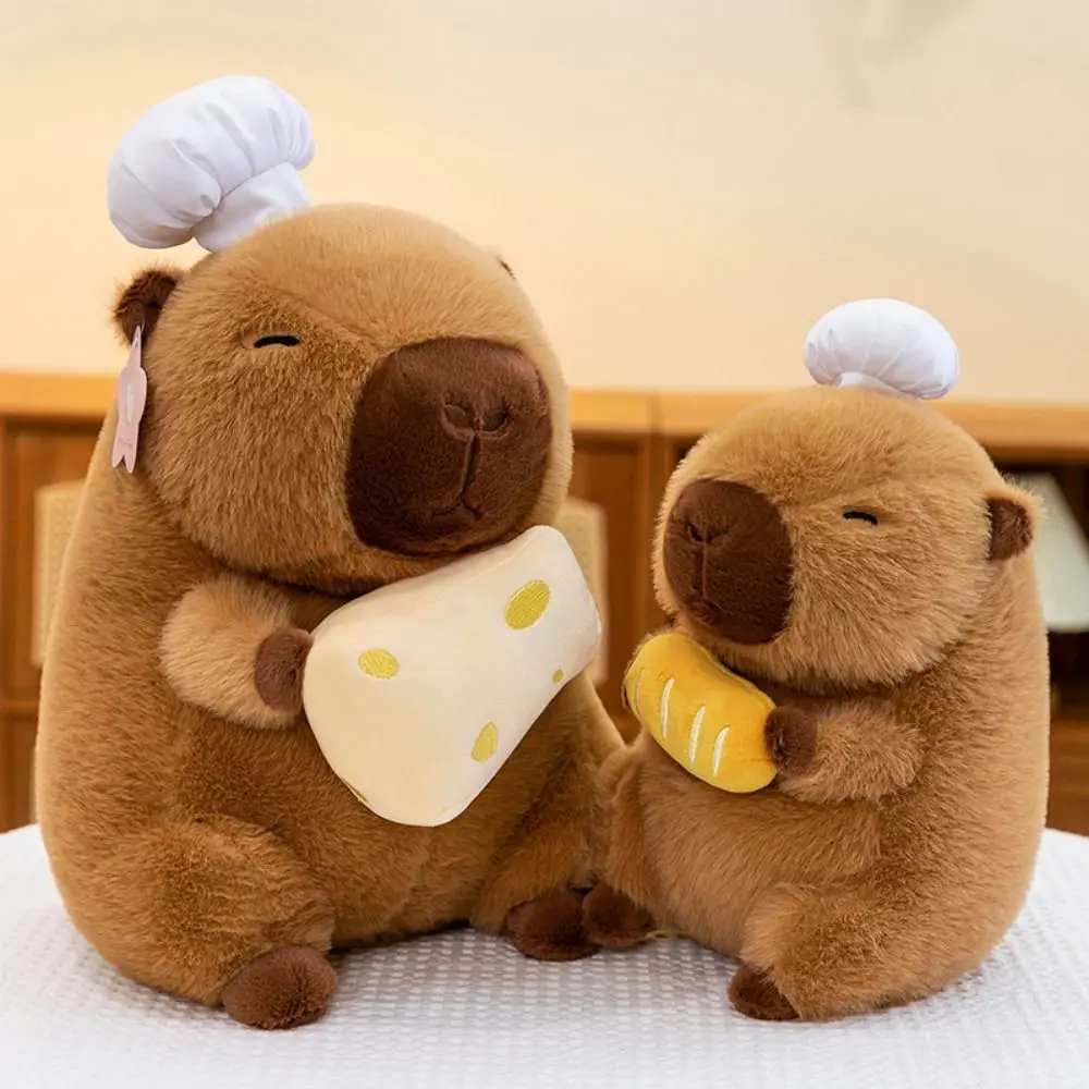 Sleeping Pillow Bread Capybara Plush Doll Baking Cheese Capybara Plush Toy Soft Fluffy Capibara Fluffty Doll Christmas Toy