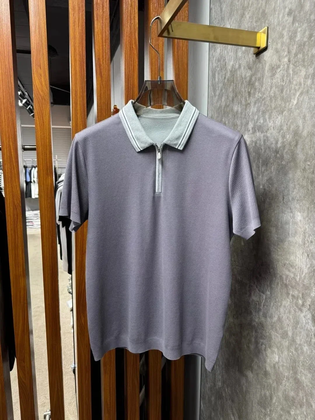 BC Italian old money wind embroidered pearl cotton men's lapel polo shirt