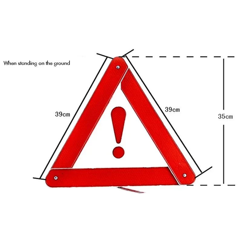 Car Trianglular Reflective Strip Emergency Breakdown Warning Sign Red Road Safety Hazard Foldable Auto Accessories
