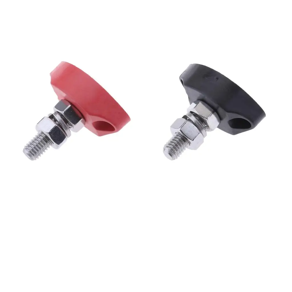 Red Black Junction Block Power Post Insulated Terminal Stud 6mm Boat Electrical Parts for Electrical Cables for Marine Yachts