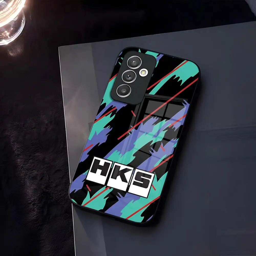 Sports Car HKS JDM Phone Case Glass For Samsung Galaxy S26 S25 S24 S23 Ultra Fe Plus A16 A17 A37 A57 A15 A25 A35 Cover