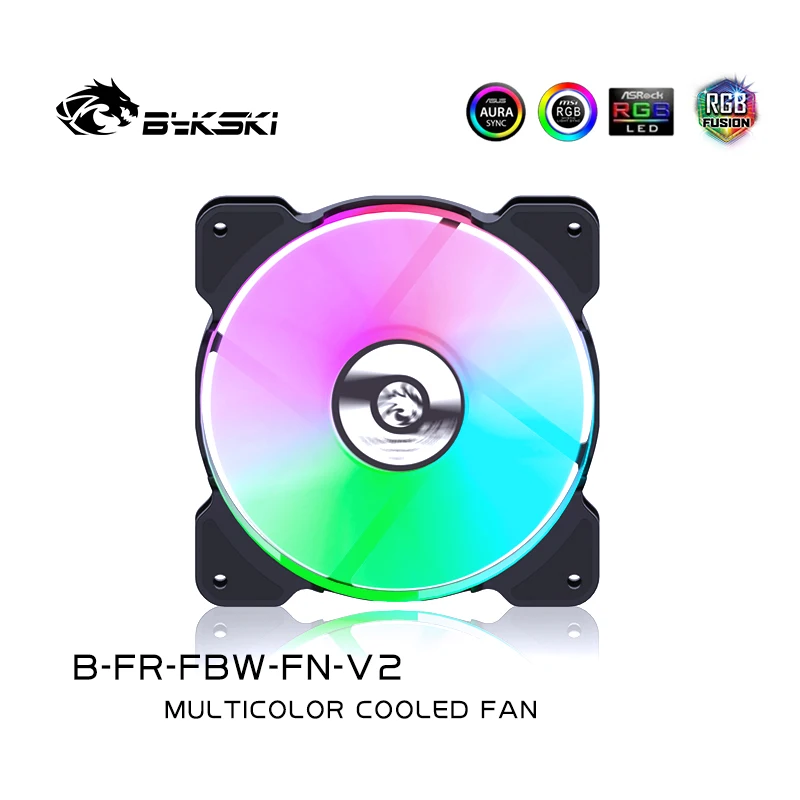 Bykski-Ventilador de refrigeración ARGB RGB de 120mm, 6 pines, carcasa de ordenador arcoíris, ventiladores de chasis, 12V, ajuste silencioso, B-FR-FBW-FN-V2 de sincronización de 12cm