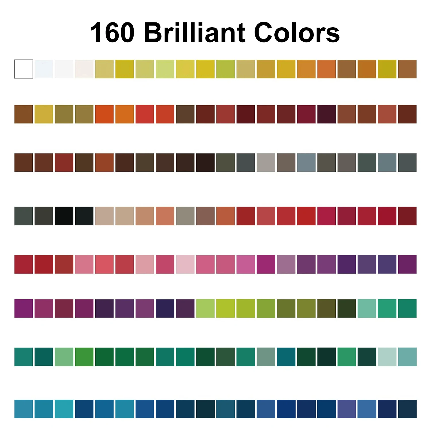 Conjunto de lápis de cor de artista 160, lápis de desenho de arte numerado profissional de núcleo macio para esboçar sombreamento mistura artesanato, lata