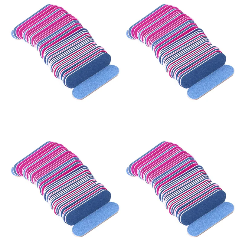 

400Pcs Nail Files Double Color Wooden Mini Buffer Sanding 180/240 Disposable Manicure Tools