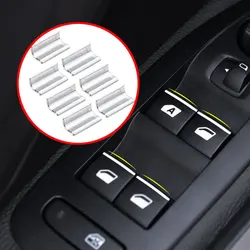 7Pcs Car Window Lift Button Sticker Sequin Trim for Peugeot 2008 3008 301 308 408 508 Citroen C4L C-QUATRE C5 Accessories