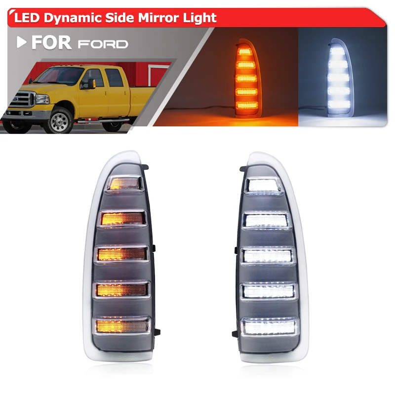 

Пара буксирных зеркал с подогревом, последовательные светодиодные боковые зеркала, поворотники для Ford 2003-2007 F250 F350 F450 F550 Super Duty Truck