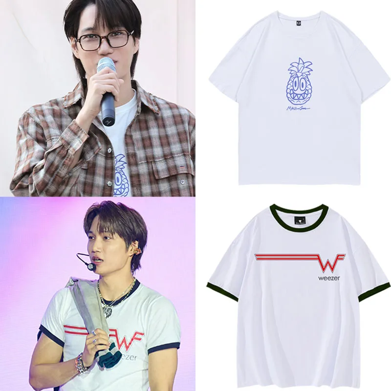 

Летняя футболка из чистого хлопка с круглым вырезом и принтом, свободного кроя, повседневная, для мужчин и женщин