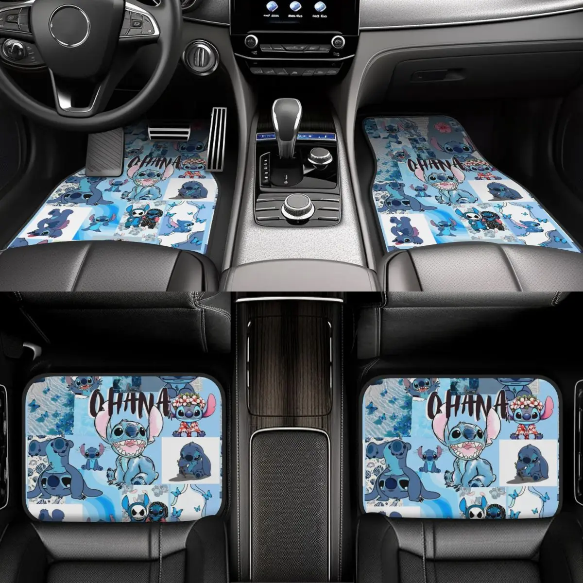 مجموعة سجادة أرضية السيارة الغريبة من Lion Stitch مكونة من 4 حصيرة أرضية عالمية مضادة للانزلاق مناسبة لشاحنات سيارات الدفع الرباعي