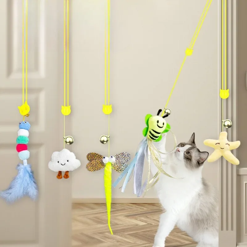 

Cat Toy Swing Sticky Disc Elastic with Bell Hanging Door Teasing Cat Rope Long Rope Teasing Cat Toy Accessories Pet Kitten Toy