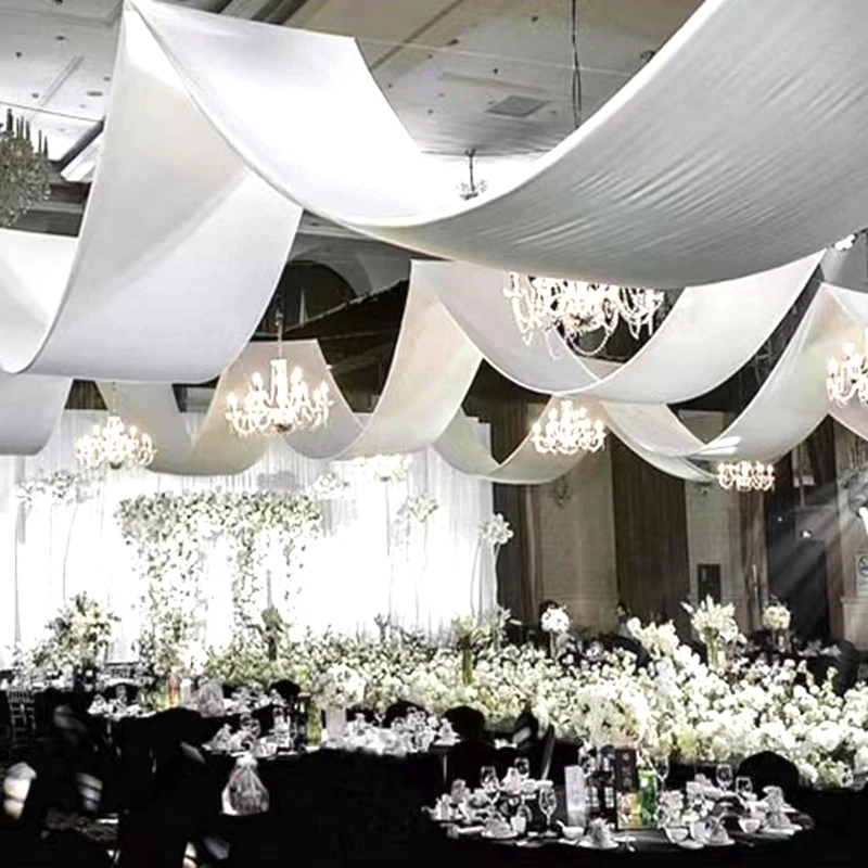 

150cm Width Thick Spandex Ceiling Drapery Roof Canopy Fabric Draping Backdrop For Wedding Event Decoration