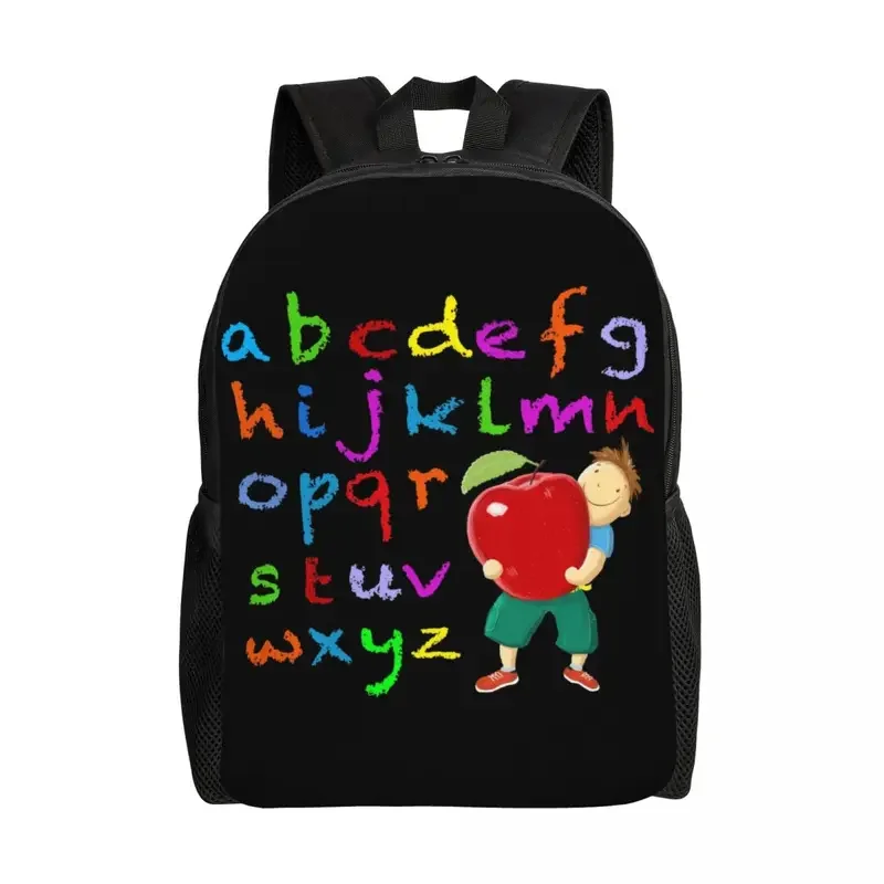 Sac à dos de voyage alphabet personnalisé pour hommes et femmes, sac à dos pour ordinateur portable scolaire, sac à dos pour étudiants, professeur d'anglais, tableau noir