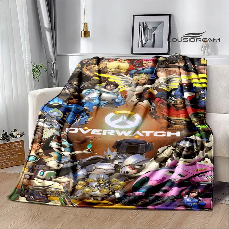 Game Overwatch printed blankets warm Flange blankets Soft and comfortable blanket Home travel blanket Bedding birthday gift