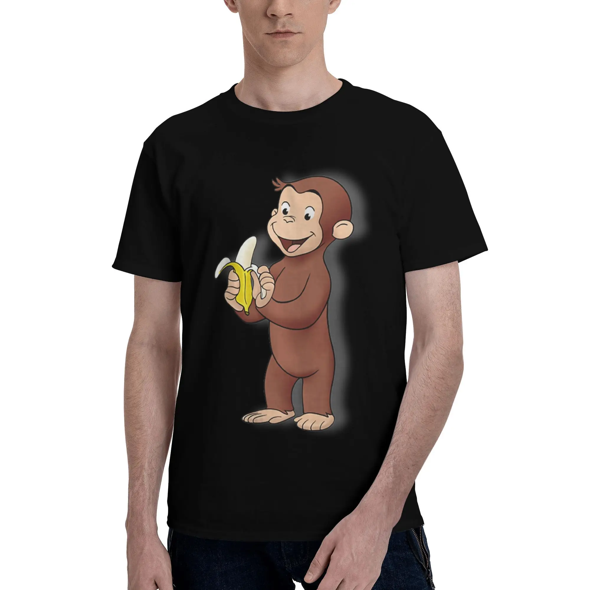 

Custom Mens Curious George Kids T Shirt Short-Sleeve Cotton Tshirt Classic T-shirt Casual Cartoon Tee Slim Fit Clothes