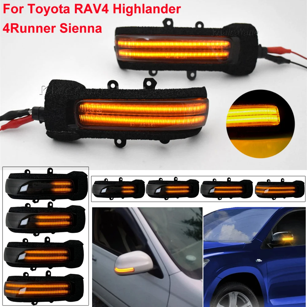 For TOYOTA 4Runner Estima Previa Rush SW4 Noah Voxy Vanguard Dynamic Amber LED Flashing Turn Signal Light