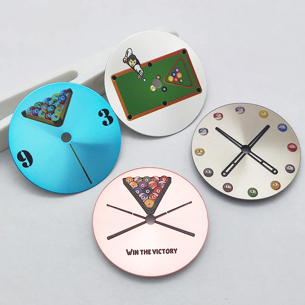 

28.5mm NH35 dial Creative billiards dial watch dial suitable for NH35 Movement Watch accessories steel DIY NH35 watch dial