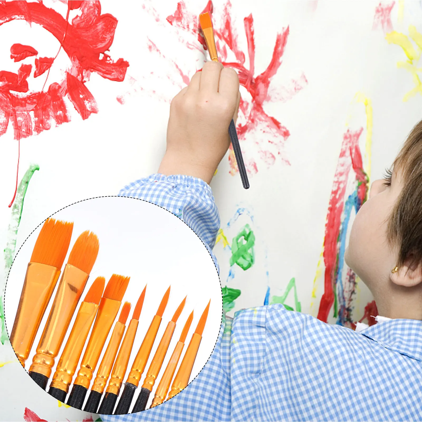 

Draw Brushes DIY Kids Wood Painting Drawing Craft Art Hair Watercolor Oil Child