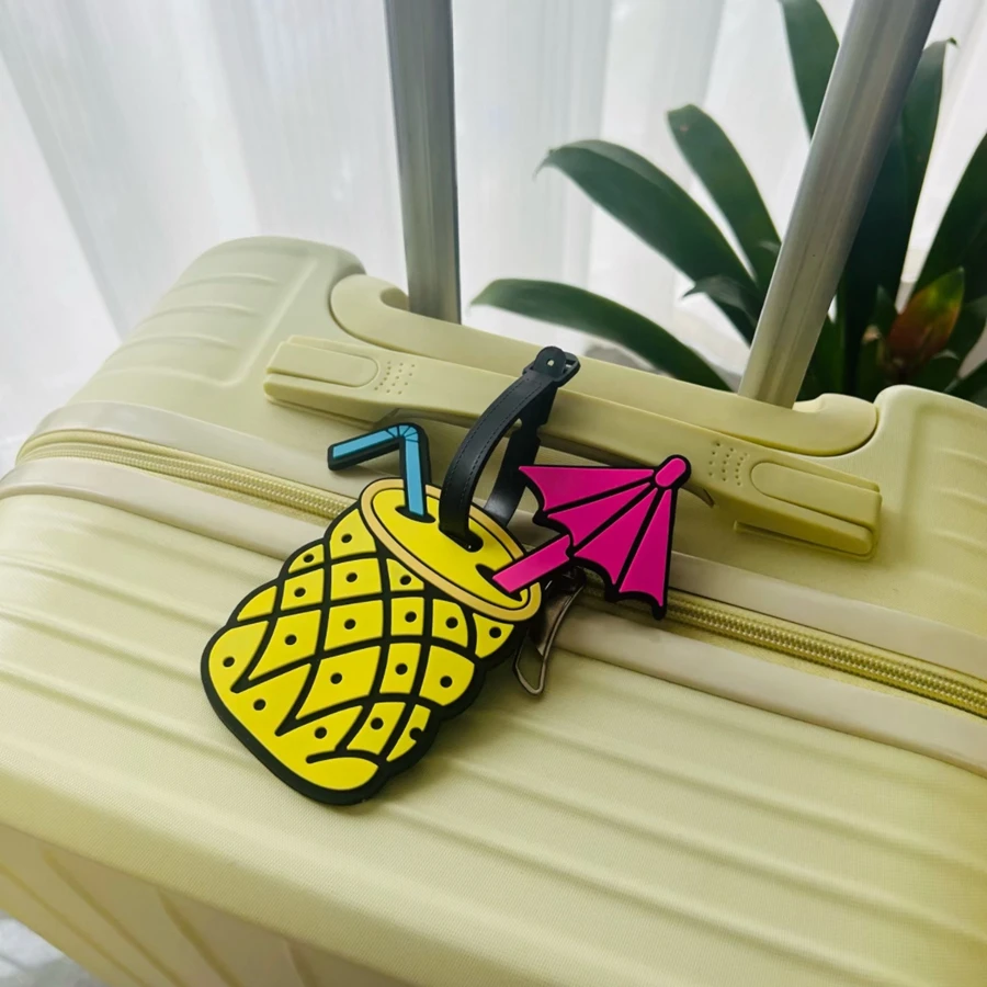 1/2pcs ฤดูร้อนห้องพักช่วงวันหยุดไอศกรีมแท็กกระเป๋าเดินทาง PVC วันหยุดอุปกรณ์เสริมกระเป๋าเดินทางแท็กซิลิโคนแบบพกพาแท็กชื่อ