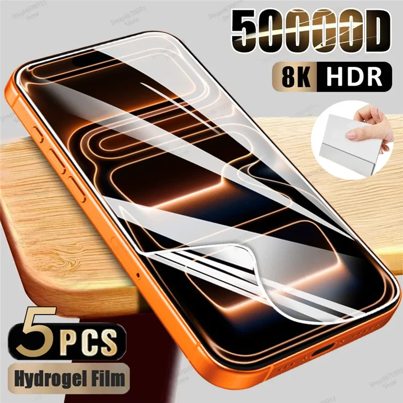 

5PCS Hydrogel Film For iPhone 17 Pro Screen Protector For iPhone 17 15 13 11 14 12 16 Pro Max Plus Mini XS Air Phone Accessories