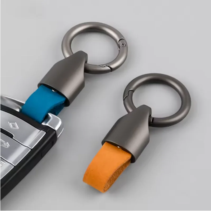 Car Leather Keychains for Women Men Waist Belt Buckle Carabiner Car Pendant Key Chains Rings Keyring Bag Gifts
