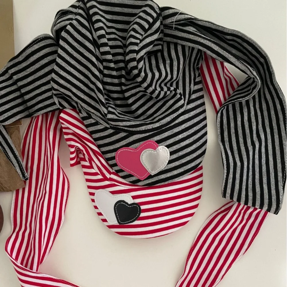 

Apparel Accessories Rabbit Bunny Ears Baseball Cap Cotton Sunscreen Lop Ear Cap Y2K Punk Heart Stripe Hat Girl
