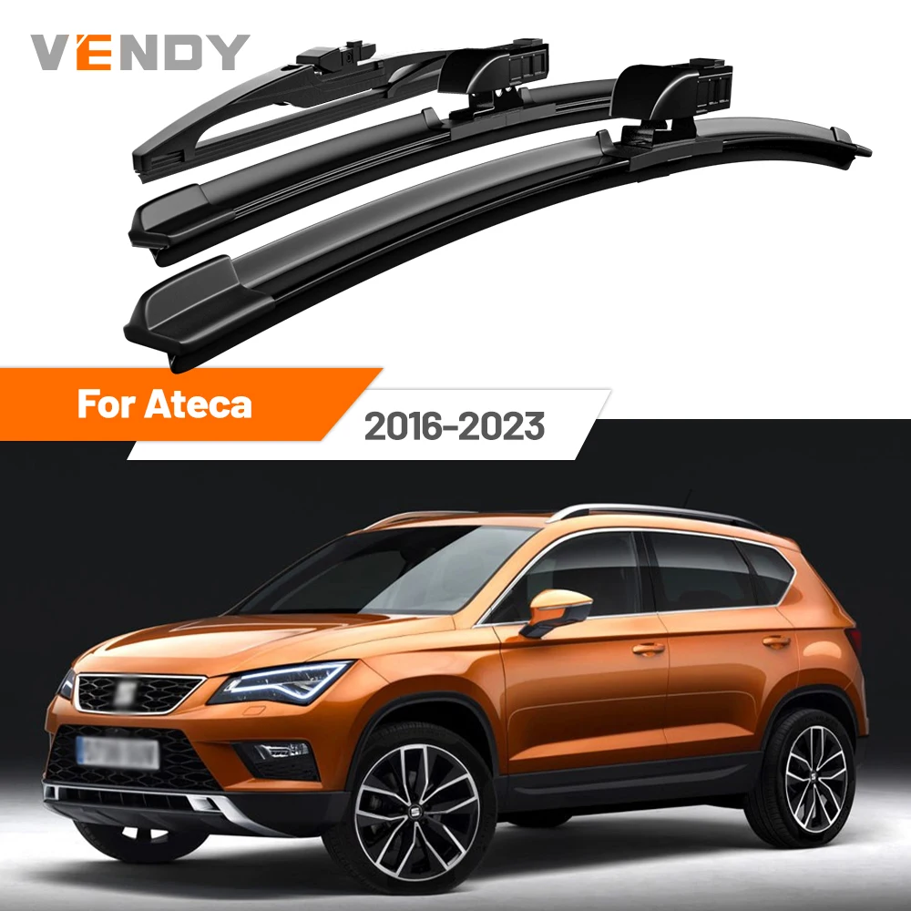 

For Seat Ateca 2016-2023 2017 2018 2019 2020 2021 Front & Rear Windshield Wiper Blades Windscreen Wipers Set Accessories