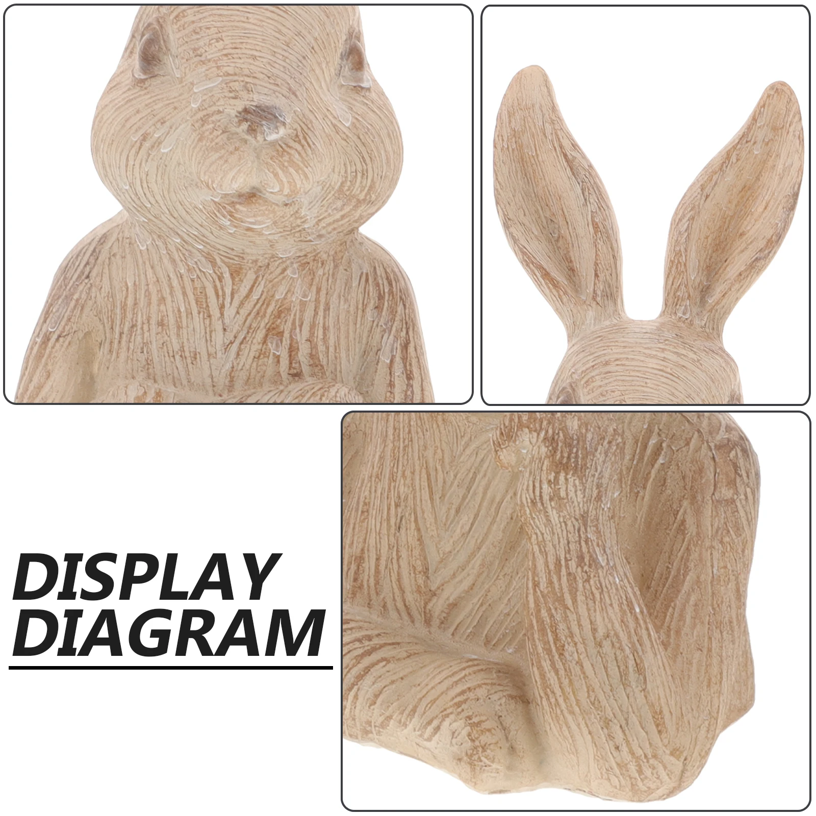 

2 Pcs Decoration Retro Resin Rabbit Ornaments Animal Garden Statue Bunny Figurines Miniature Landscape