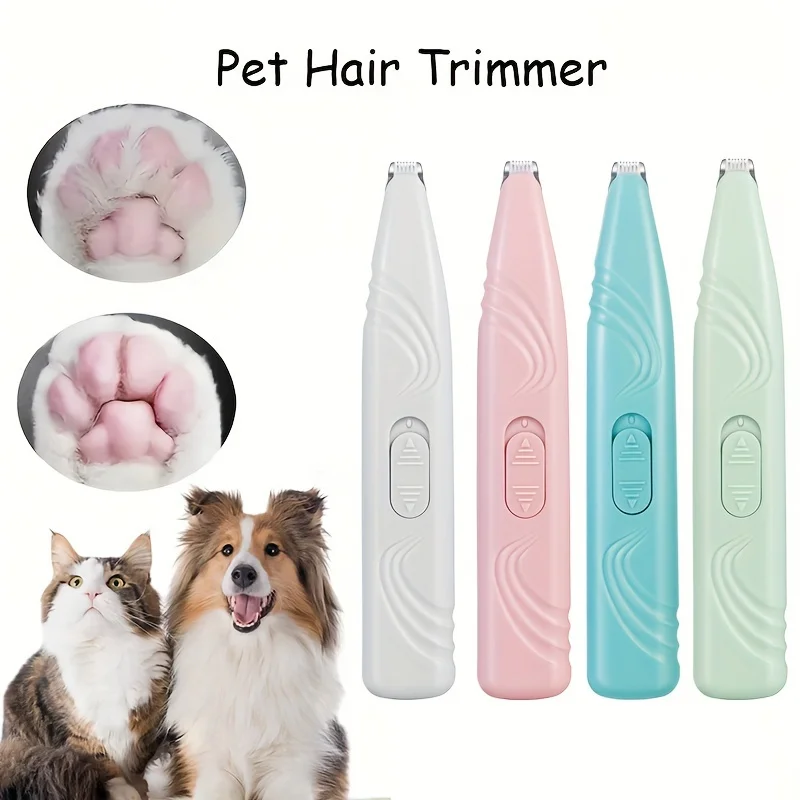 Wireless Pet Hair Trimmer for Cats & Dogs - Ergonomic, Grooming Scissors in Pink, White, Green-Blue, Light Purple - Ideal for Ey