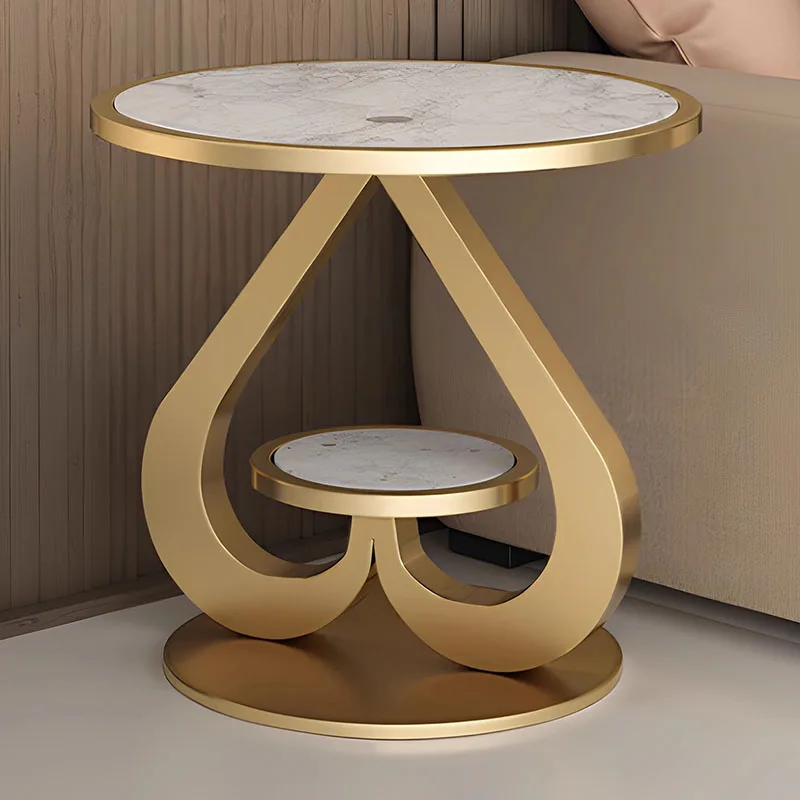 

Designer Metal Coffee Table Storage Standing Simple Round Coffee Table Modern Unique Clear Mesa Auxiliar Living Room Furniture