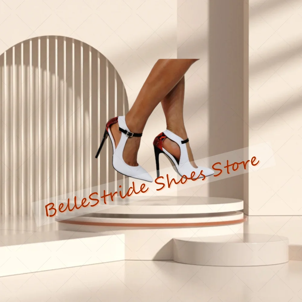 

White Pointed Toe Sandals Matte Leather Fashion Women Shoes Stilettos High Heels Party Banquet Dating 2025 Zapatos Para Mujere