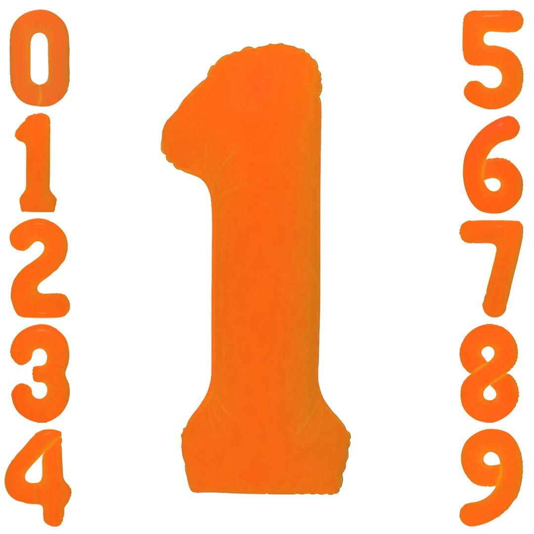 40 Zoll orange neonfarbene digitale Ballons mit Aluminiumfolienballons der Zahlen 0-9 für Geburtstags-, Abschluss- und Partydekoration. – Detail 3