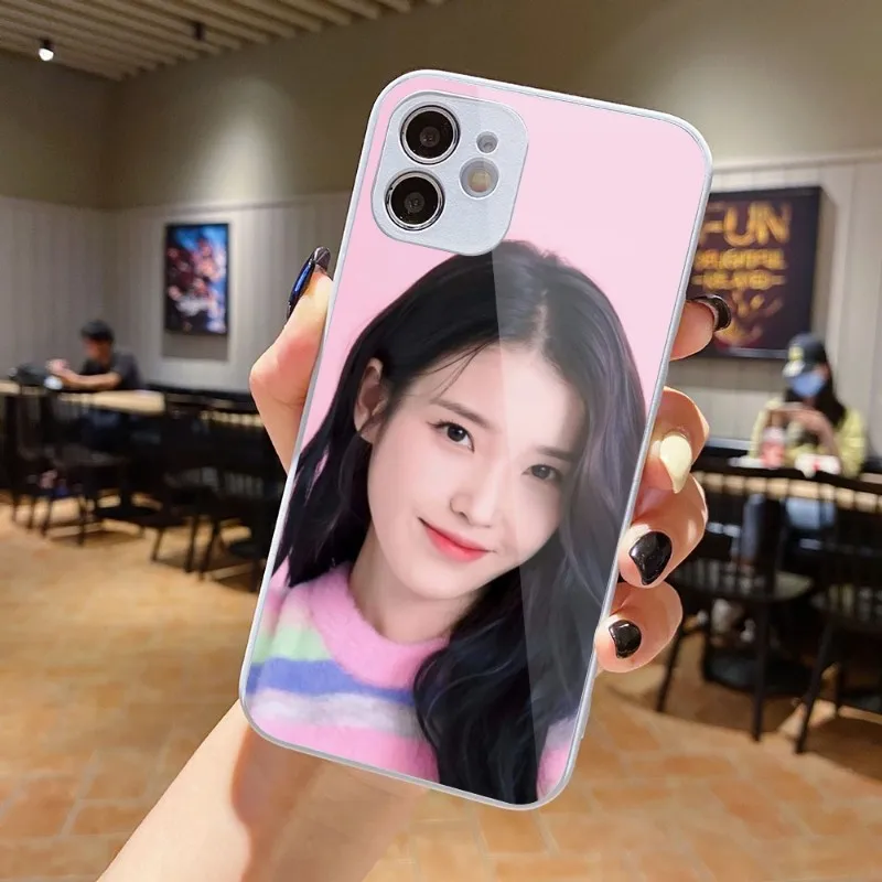 IU Lee JiEun Smart Phone Case for iPhone 14 13 12 11 Pro Max X XR XS 8 7 Plus Liquid Glass Phone Cover Funda