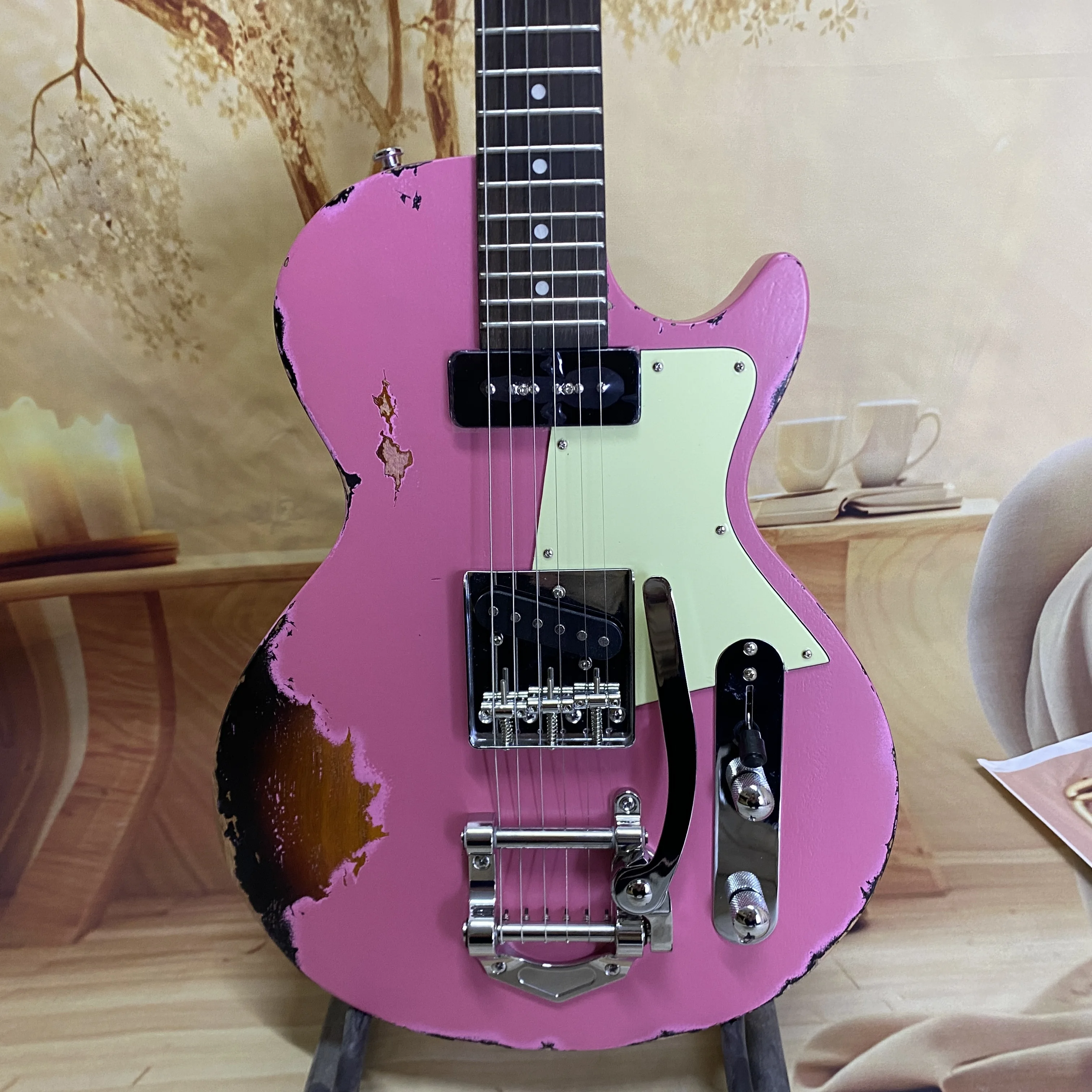 Handed relics Jazz Electric guitar P90 pickup Chrome hardware Rosewood fingerboard 22 frets 6-string fast delivery