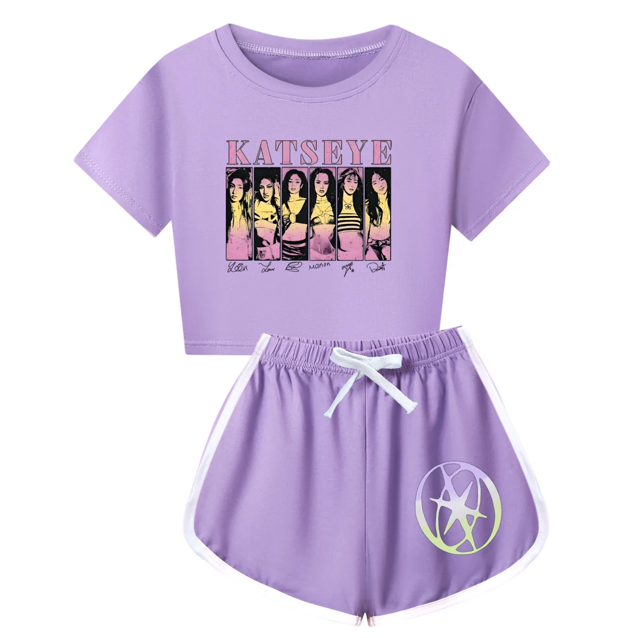 

Katseye Merch Kids Tshirt Pants Fashion Baby Girls KATSEYE MANON Print Pajamas Tops Tee Korean Girl Group Fans Children Clohing