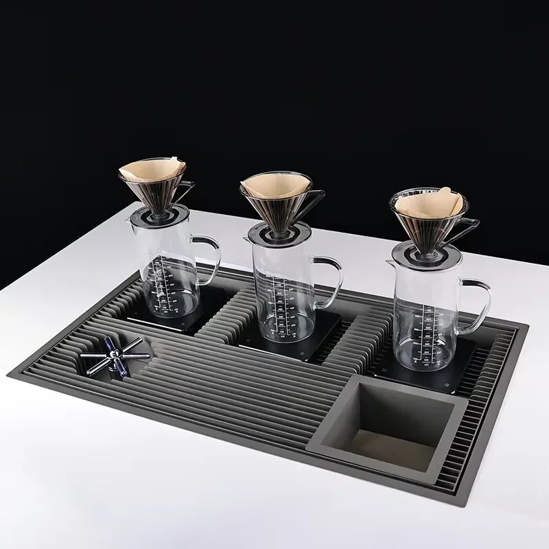 Stainless Steel Coffee Drip Tray Flat Design for Espresso Machine Kitchen Bar Counter Water Drainage Mat Multi Purpose Sink