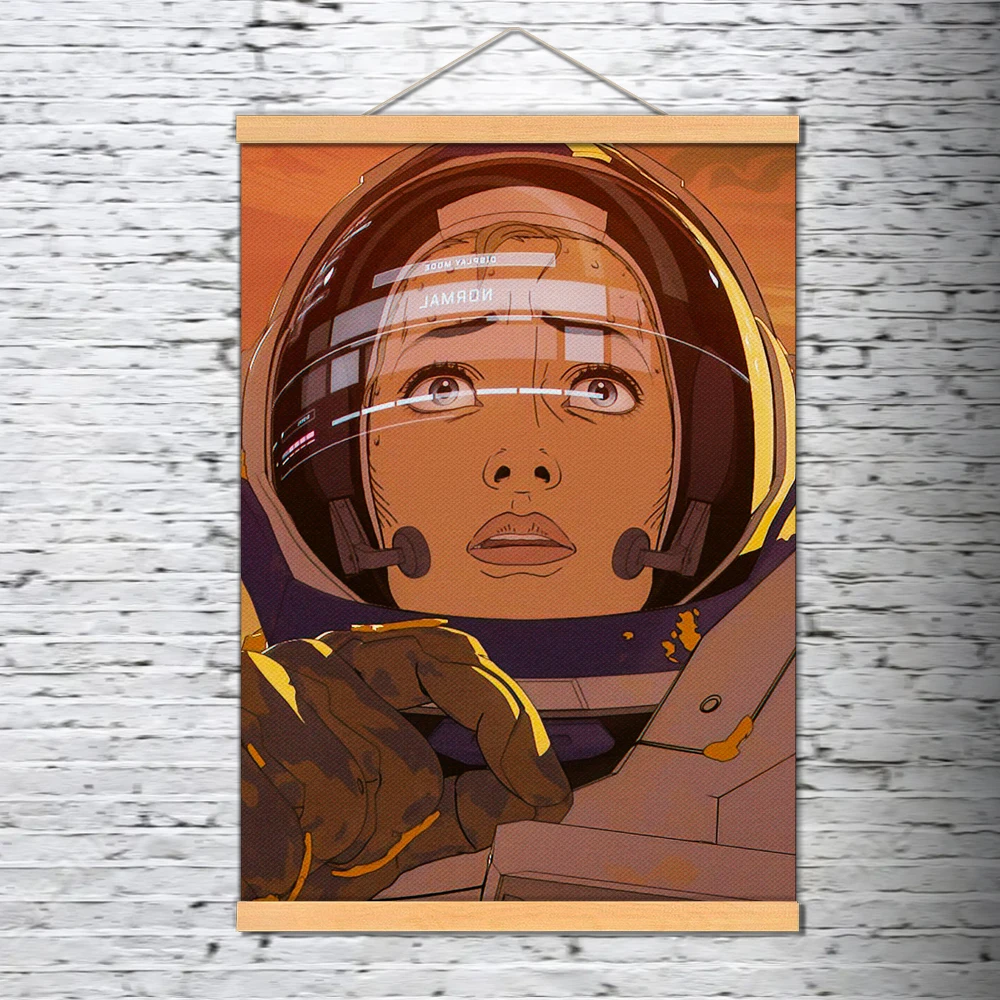 Love Death Robots Jibaro Poster Decor Canvas Anime Girls Wall Painting Solid Wood Hanging Scroll Tapestry Design Creativity