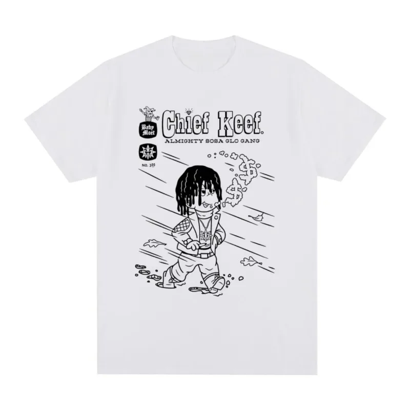 Chief Keef Vintage T-shirt Harajuku Summer Fashion Streetwear Hip Hop Rap Cotton Men T shirt New Tee Tshirt Womens Tops