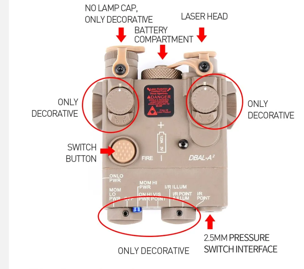 WADSN Tactical DBAL Red Dot Indicator Dbal A2 Green Pointer Singal Laser Airsoft DBAL-A2 Hunting Scout Light Fit 20mm Rail