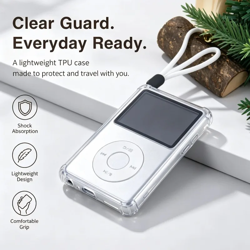 Clear TPU Case For Innioasis Y1 MP3 Player Protective Cover Shockproof Soft Shell Anti Scratch Skin Guard With Lanyard