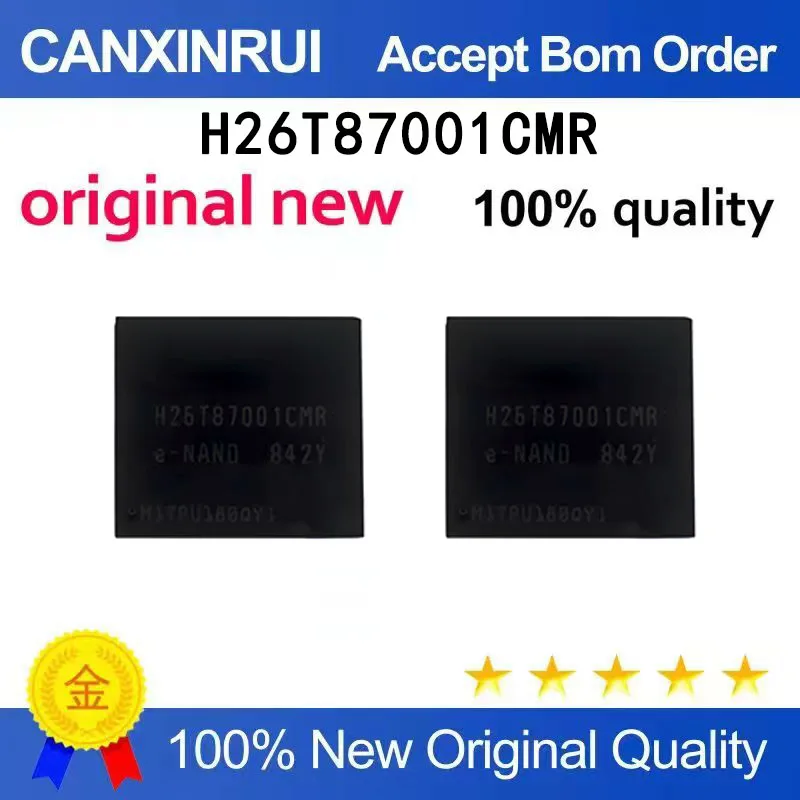 (5pcs-100pcs）H26T87001CMR BGA-153 Ball EMMC Chip IC 128GB New Phone Font Library Memory Hard Disk