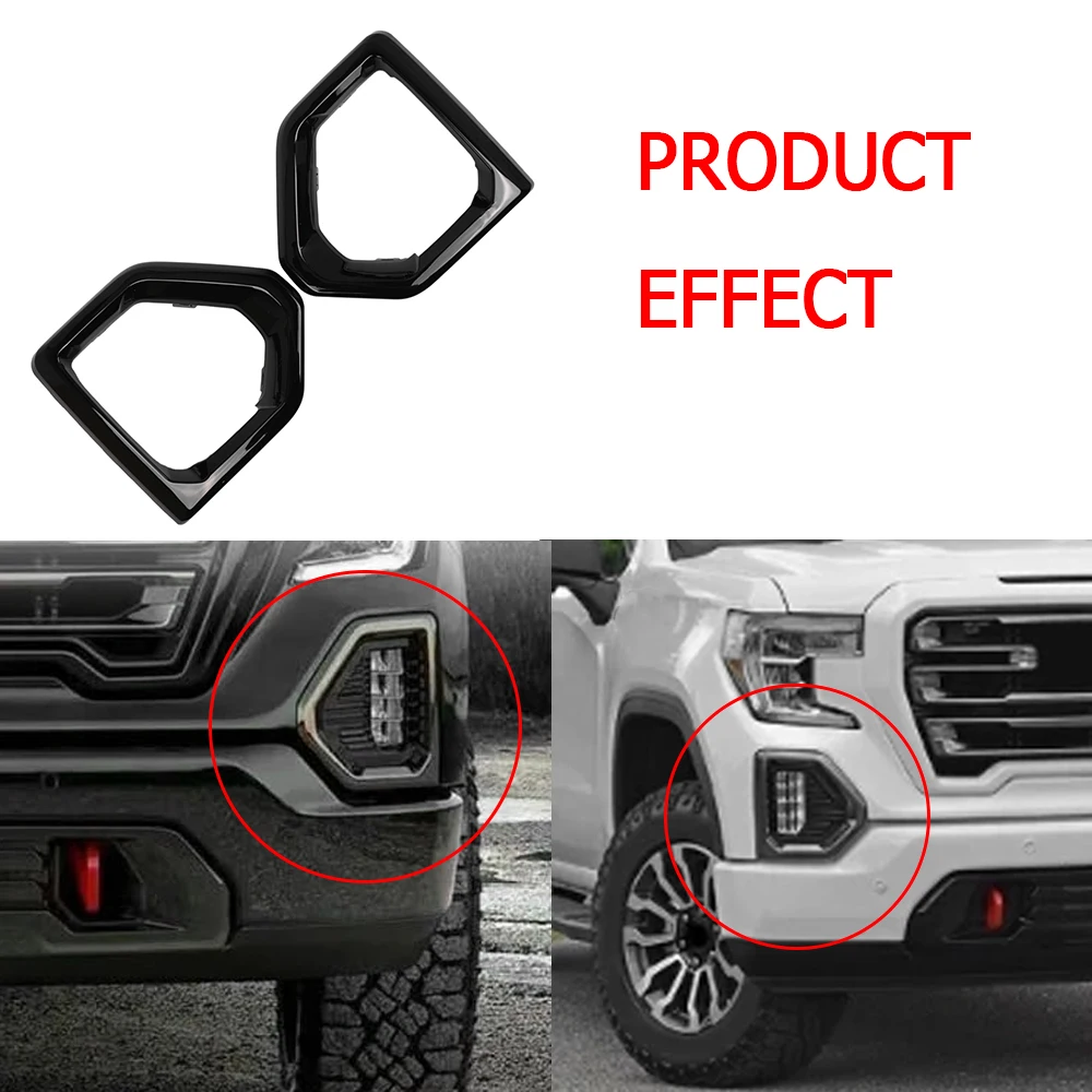2Pcs Front Fog Light Outer Bezel Cover Trim Left,/ Right For GMC Sierra 1500 2019-2021 1500 Limited 2022  84176753, 84176752