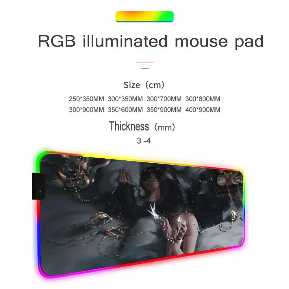 Ghostblade-Grand tapis de souris rétro4.2 LED, tapis de souris Gamer, polymères de bureau RVB, configuration de sous-souris, accessoires de jeu, Deskvirus