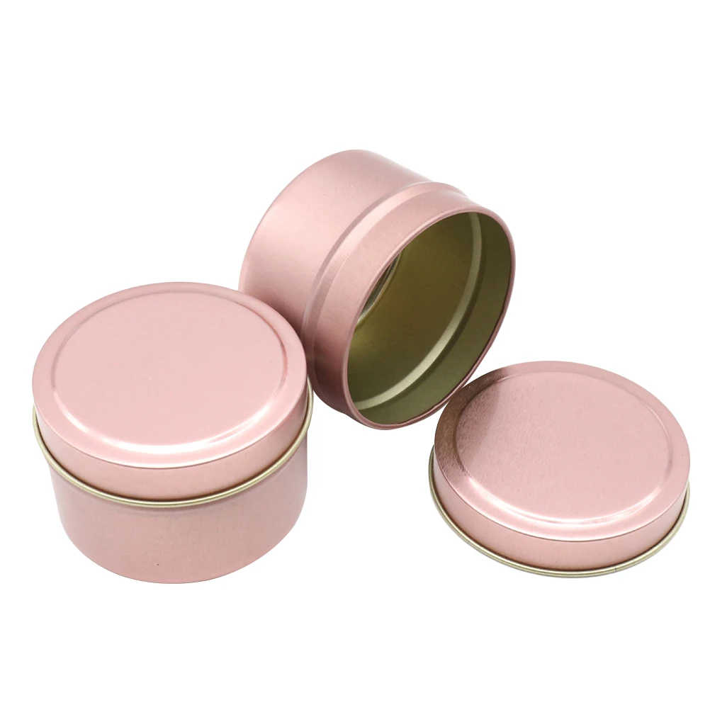 

5 pcs Candy Boxes Rose Gold Thick Tinplate Small Round Wedding Favors Storage Containers Party Supplies Biscuit Tea for Bridal