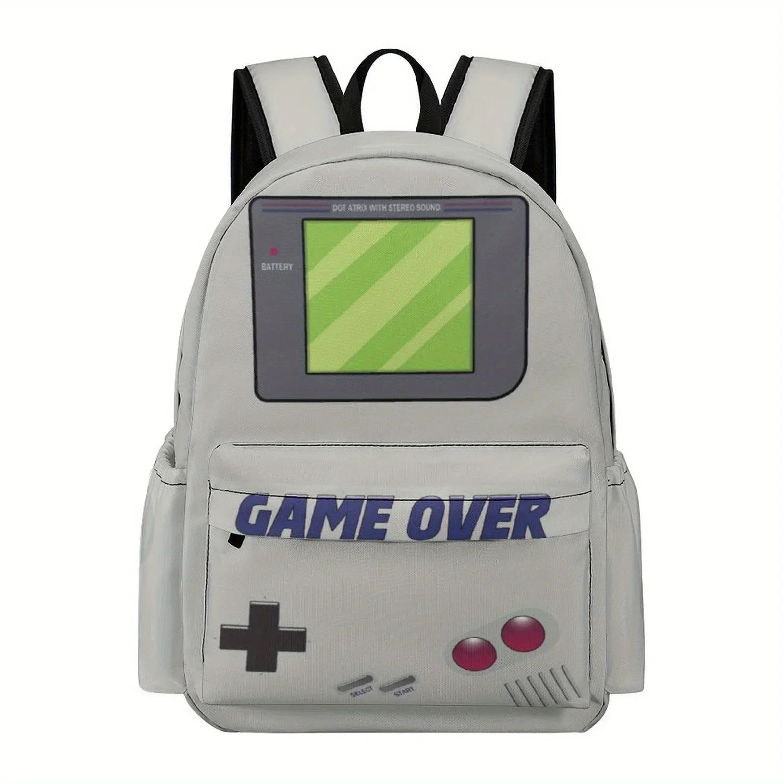 Custom Bag 16. 5 Inch Gamer Backpack With Retro Gaming Design - Lightweight Oxford Cloth Backpack For Daily Commute & School, Ad